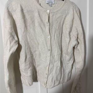 & Other Stories Cream Ribbed Cardigan